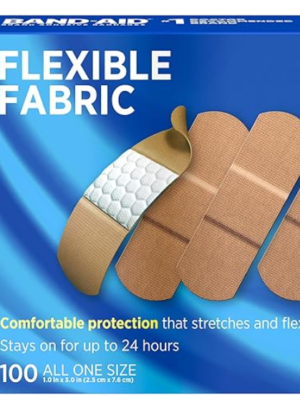 Band-Aid Brand Flexible Fabric Adhesive Bandages for Wound Care and First Aid, All One Size, 100 Count