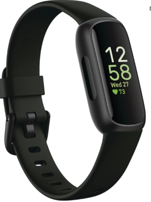 Fitbit Inspire 3 Health &-Fitness-Tracker with Stress Management, Workout Intensity, Sleep Tracking, 24/7 Heart Rate and more, Midnight Zen/Black One Size (S & L Bands Included)